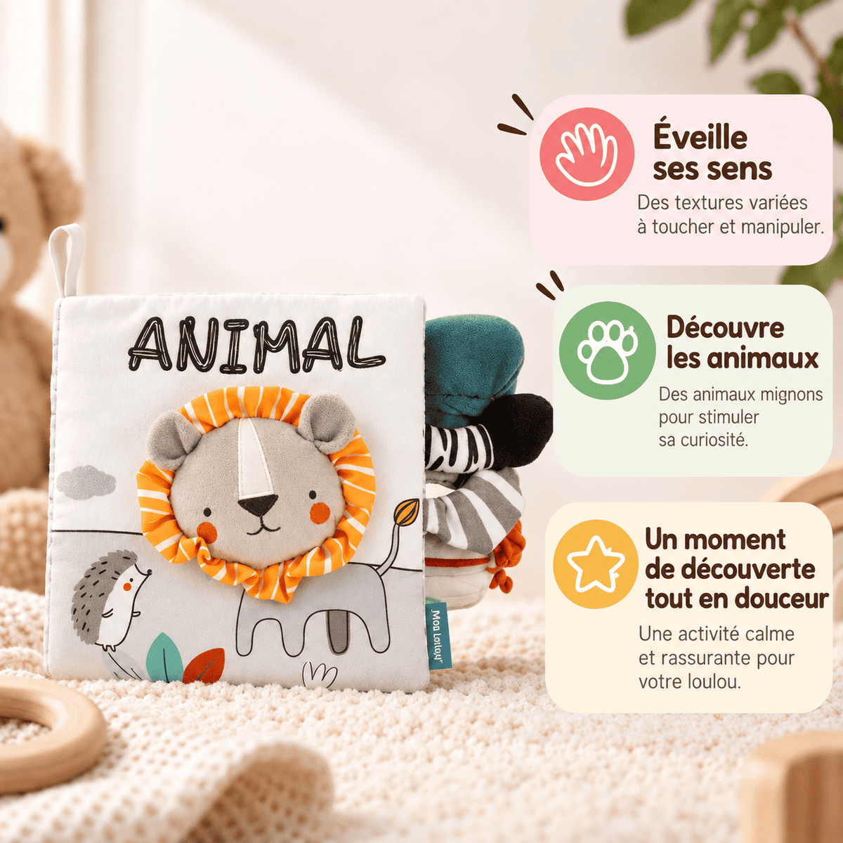 Livre sensoriel des animaux 🦁