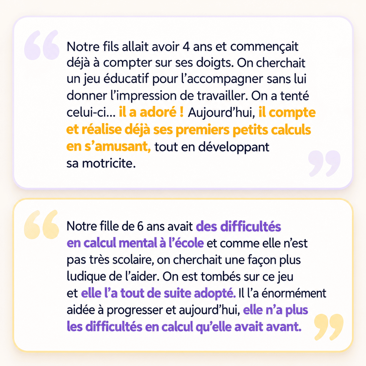 Le Jeu des Premiers Calculs Mon Loulou™